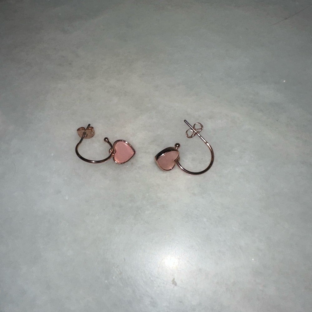 Rose Gold Heart Earrings